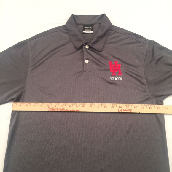 Nike Golf Mens Dri Fit Polo Shirt U of H Size M - Picture 6 of 7
